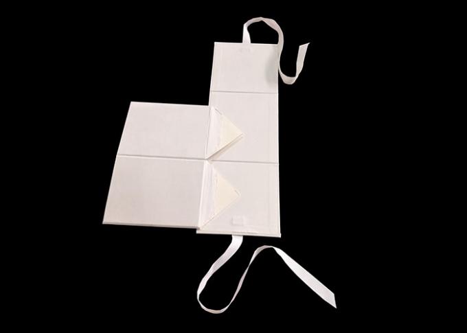 Witte Karton Vierkante Vlakte die Dozen met Open Lint/Sluiting vouwen