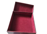 Donkerrode Houten van de Kleurendeksel en Basis Dozen met het Binnen1200gsm Karton van de Fluweeloppervlakte leverancier
