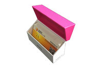 Hete het Stempelen de Doos van de Magneetgift Verpakkings Geweven Oppervlakte met Roze Kleur leverancier