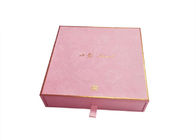 Kosmetisch Verpakkend Glijdend Document Vakje Roze Geweven Document Gouden Duurzaam Folieembleem leverancier
