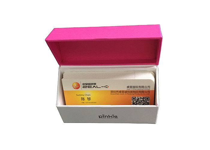Hete het Stempelen de Doos van de Magneetgift Verpakkings Geweven Oppervlakte met Roze Kleur leverancier