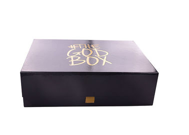 China Rechthoekkarton die Giftdozen met Zwarte Photoresist en Heet Gouden Embleem vouwen fabriek